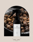 Spray Nº 138 Black Leather & Amber. Ame Ame. Fondo de pimienta negra
