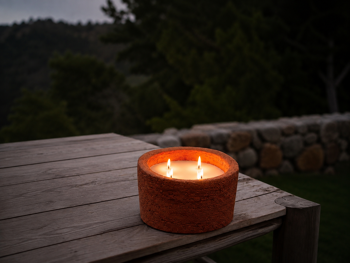 Vela de Citronella: Protección Natural y Decoración para Terrazas y Jardines
