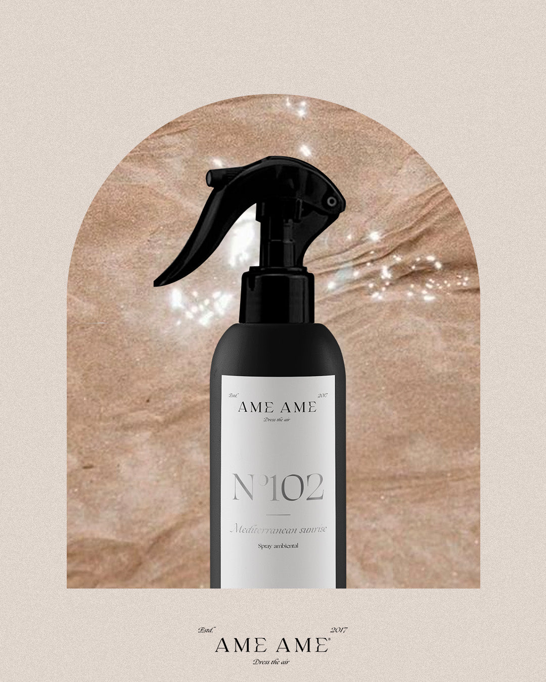 Spray Nº 102 Mediterranean Sunrise. Ame Ame. Fondo café