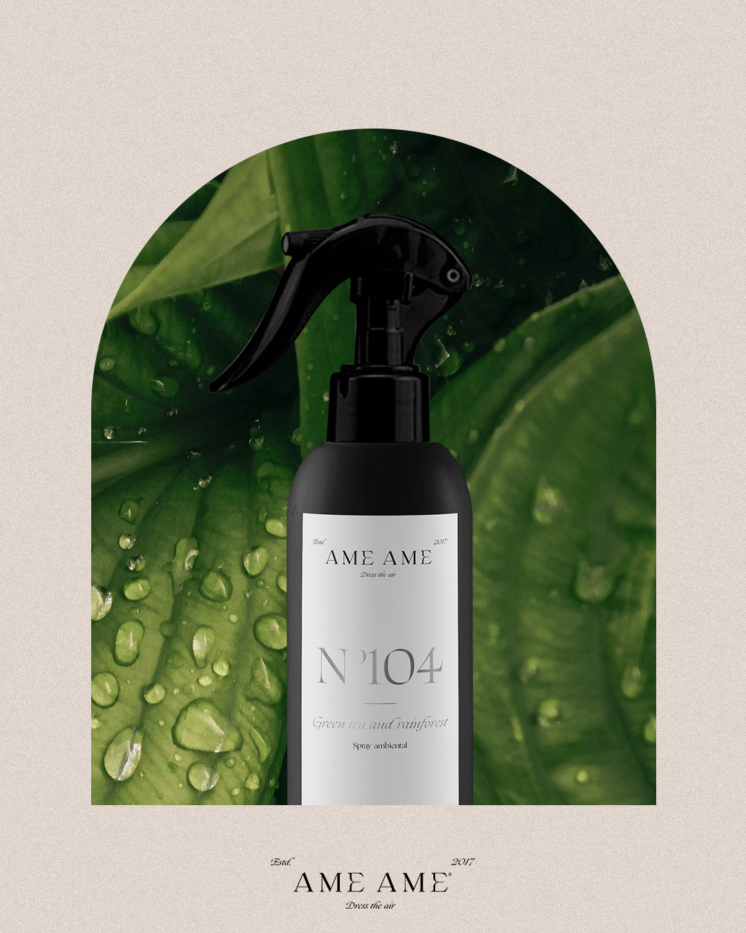 Spray Nº 104 Green Tea & Rainforest. Ame Ame. Fondo rainforest