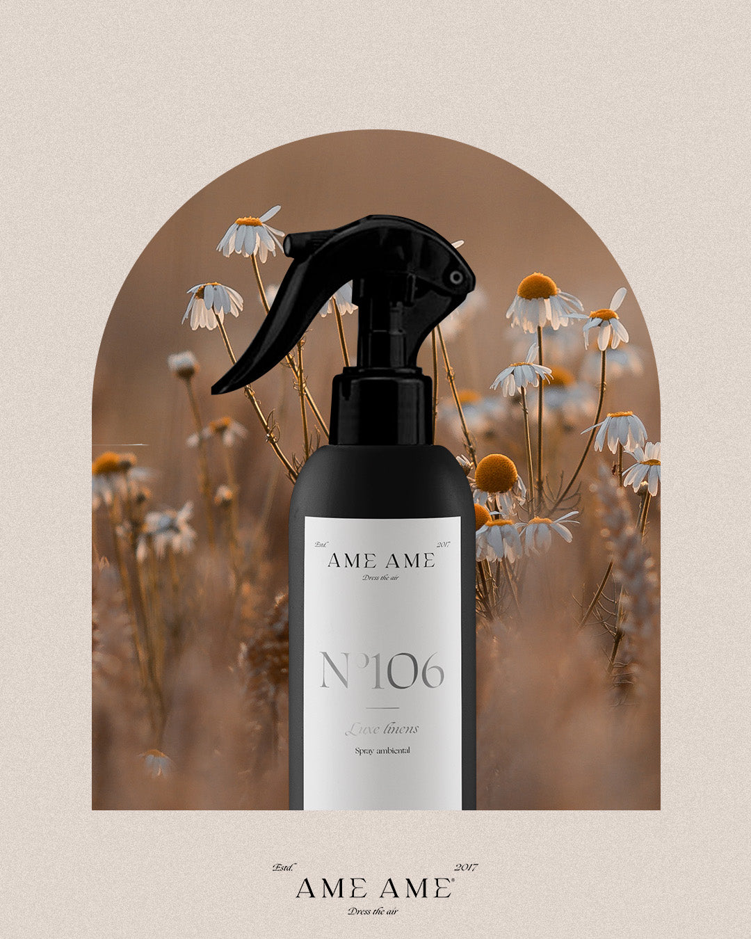 Spray Nº 106 Luxe Linens. Ame Ame. Fondo de manzanilla