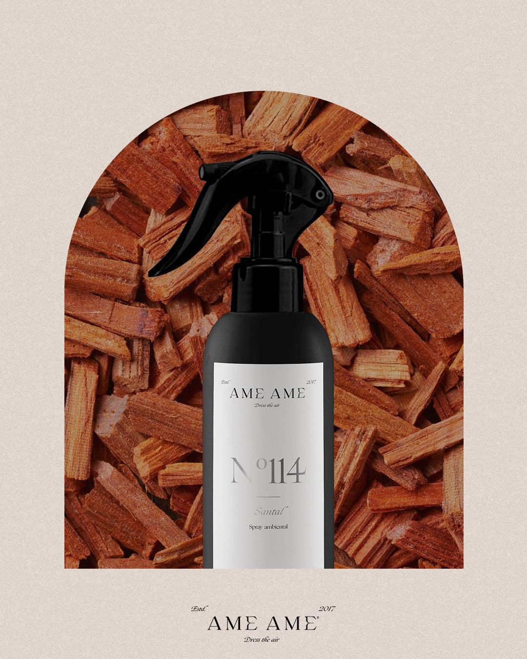 Spray Nº 114 Santal. Ame Ame. Fondo de santel