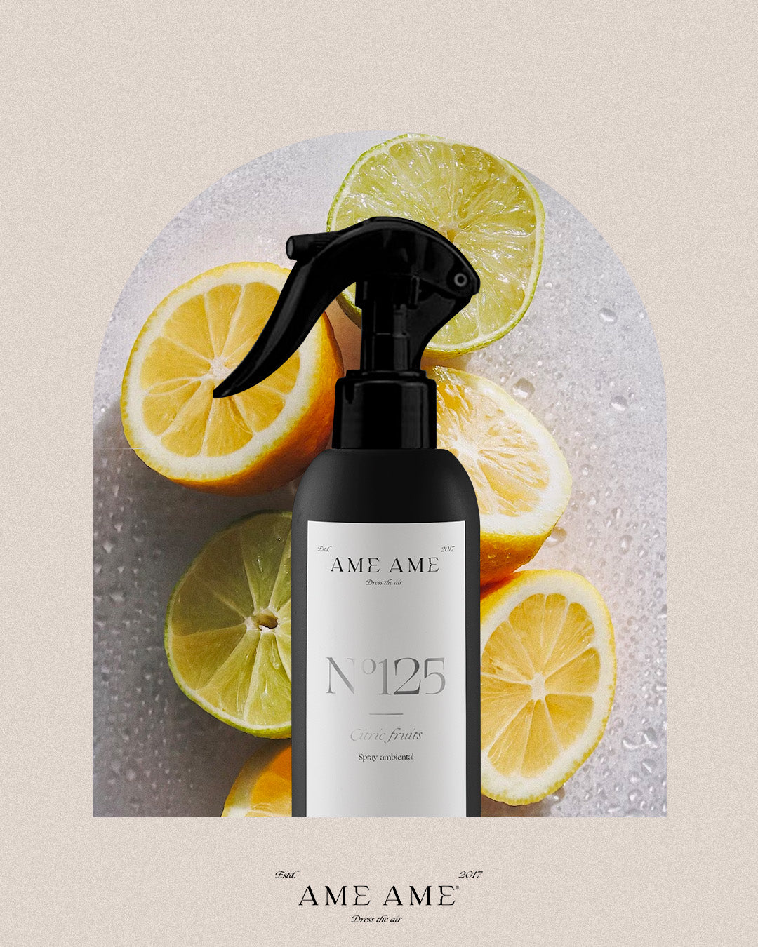 Spray Nº 125 Citric Fruits. Ame Ame. Fondo de limones