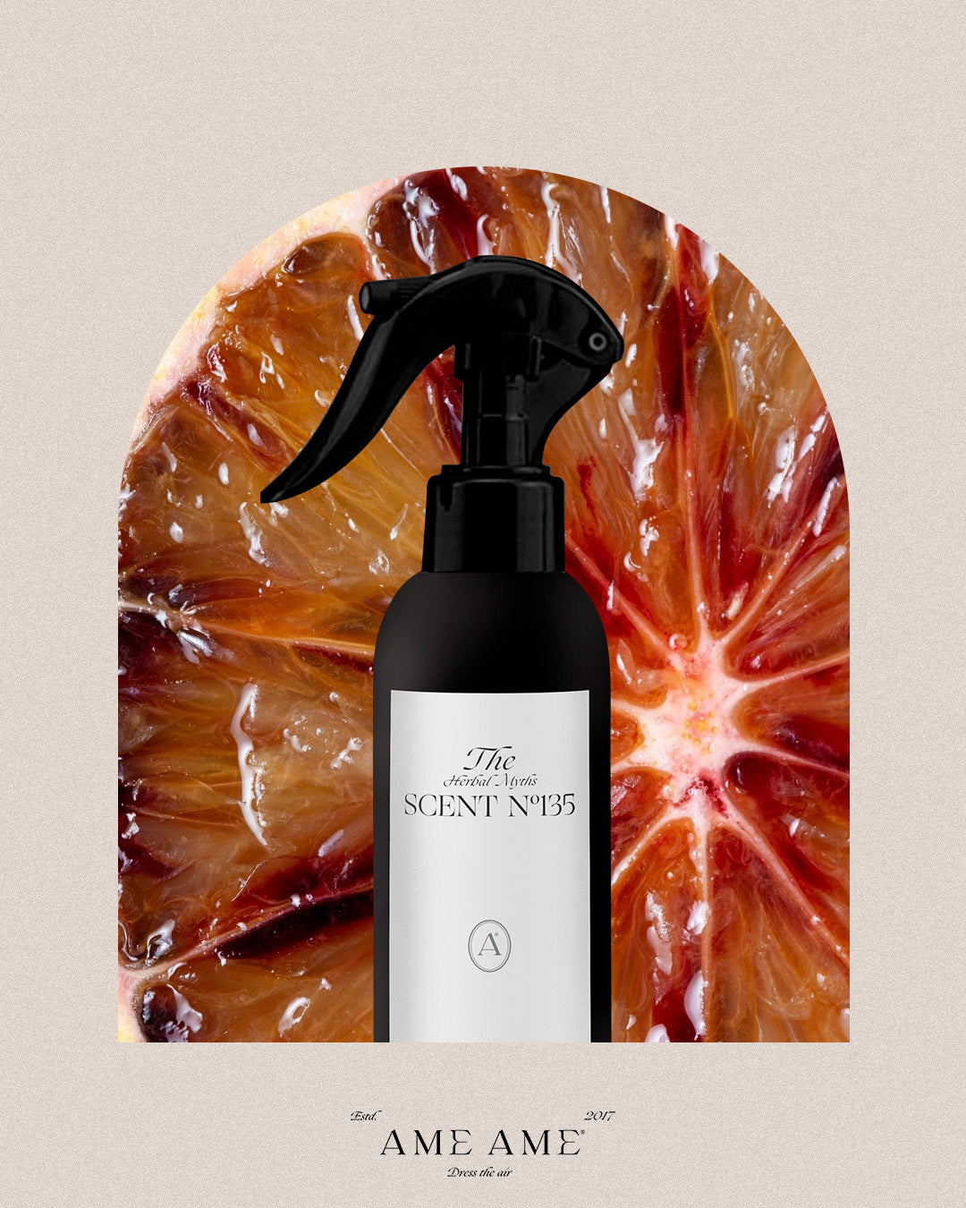 Spray Nº 135 Noir. Ame Ame. Fondo de naranja moro