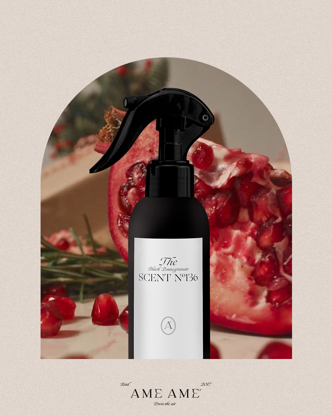 Spray Nº 136 Black Pomegranate. Ame Ame. Fondo de granada 
