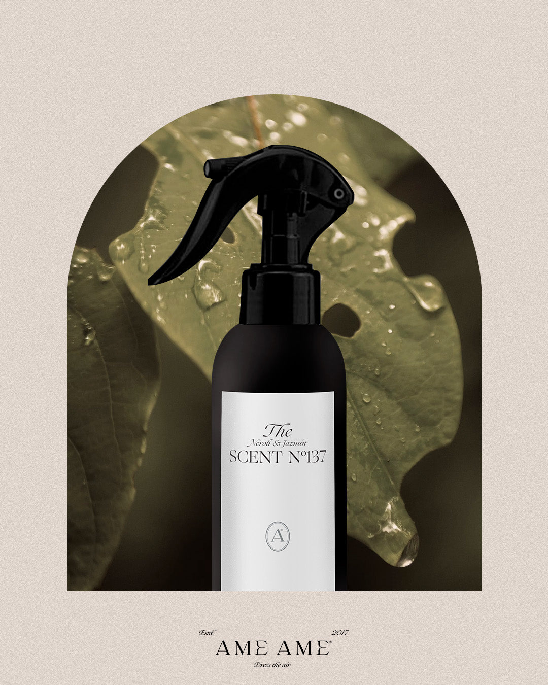 Spray Nº 137 Herbal Myths. Ame Ame. Fondo de hojas de laurel