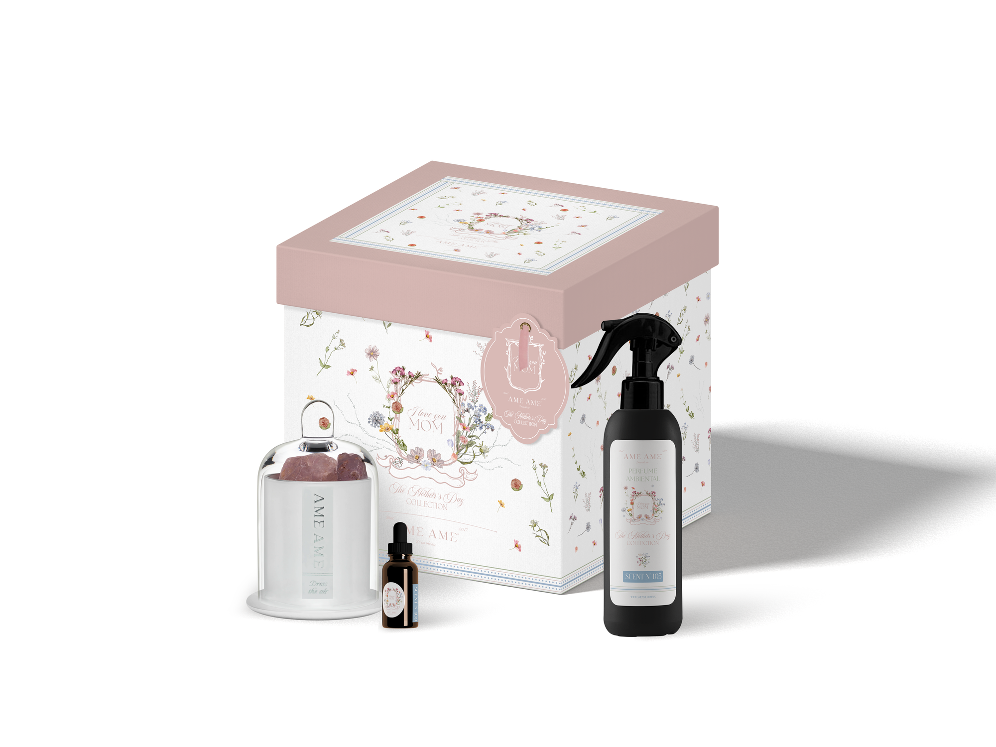 Kit Capelo Chico Cuarzo Amatista Gotero y Spray The Mother's Day Collection Plata