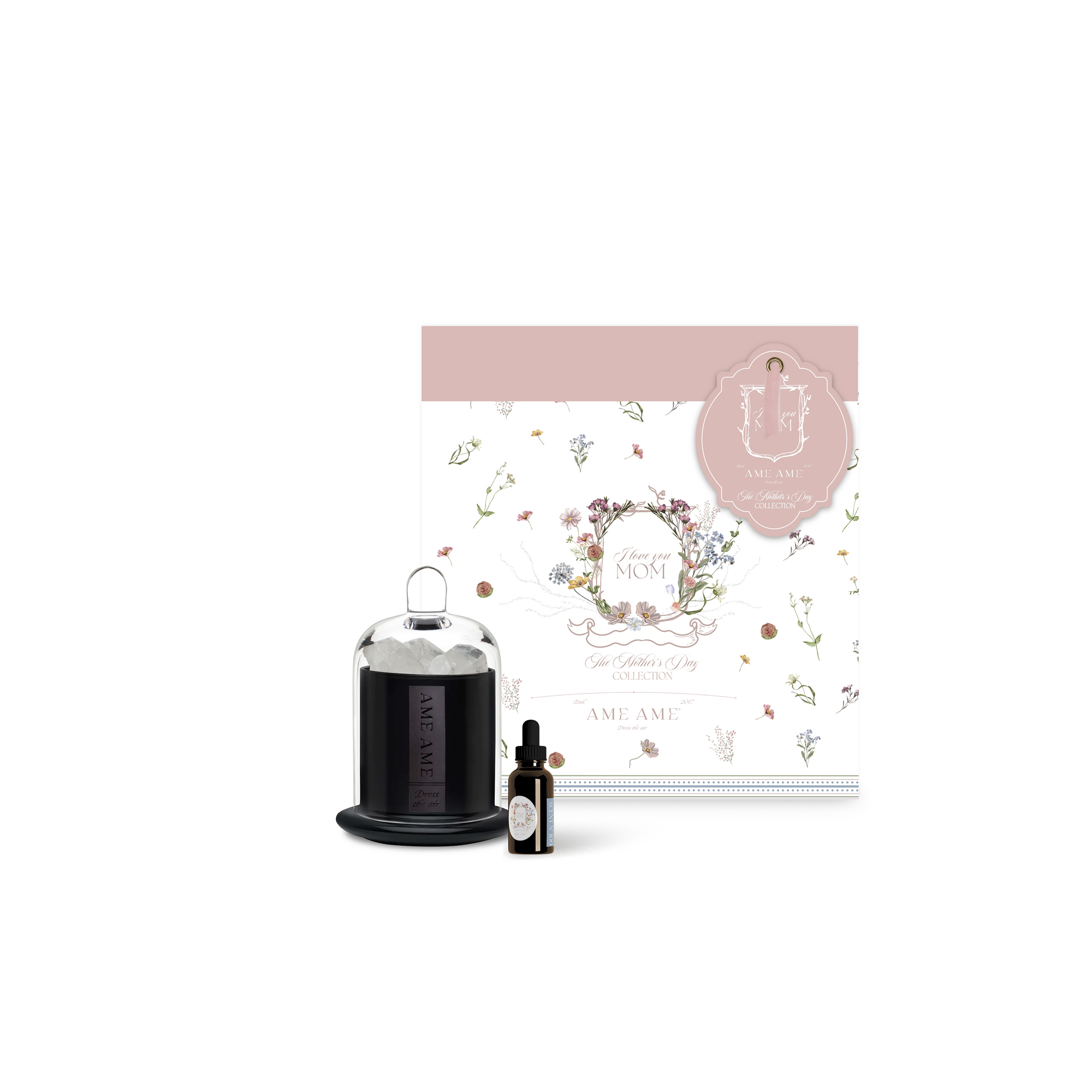 Ame Ame Capelo Negro Chico Cuarzo Transparente y Esencia The Mother's Day Collection 