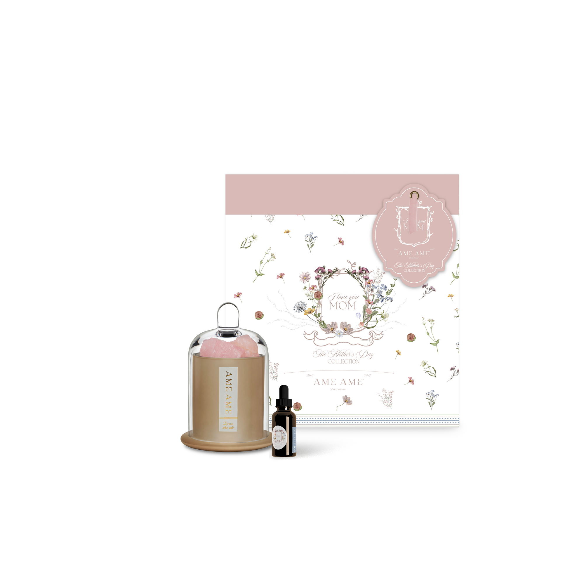 Ame Ame Capelo Chico Cuarzo Rosa y Esencia Mother's Day Collection Oro