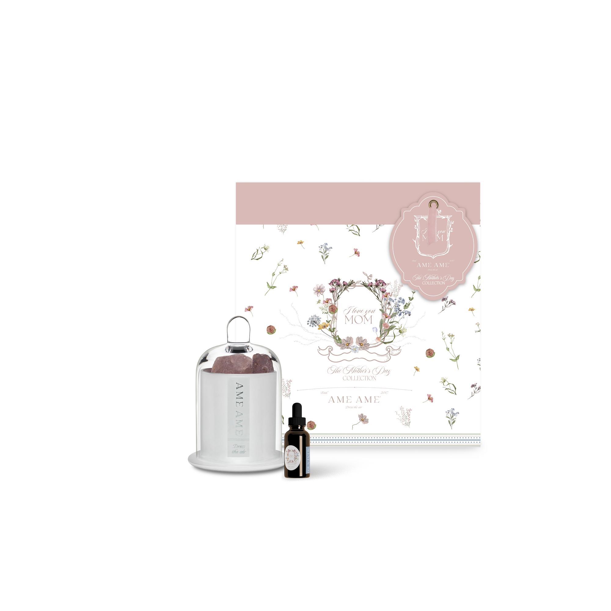 Ame Ame Capelo Chico Cuarzo Amatista y Esencia Mother's Day Collection Plata