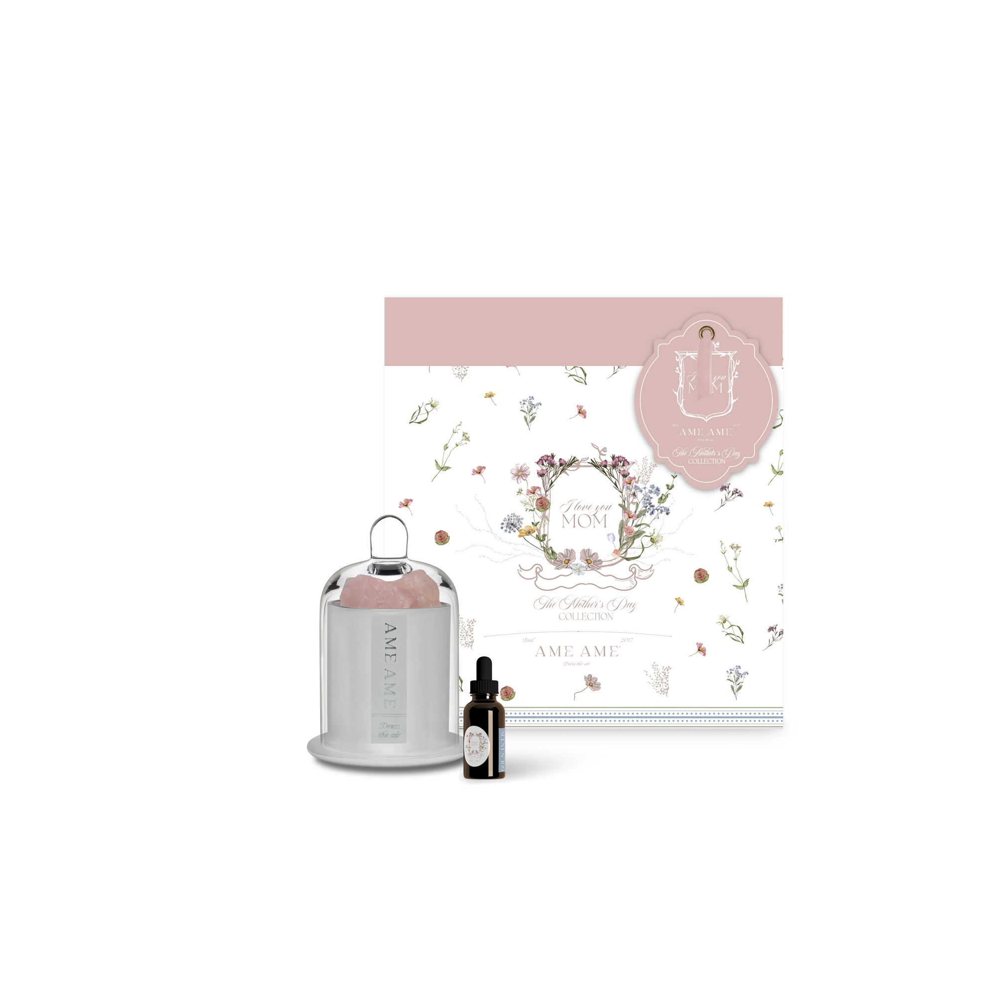 Ame Ame Capelo Chico Cuarzo Rosa y Esencia Mother's Day Collection Plata