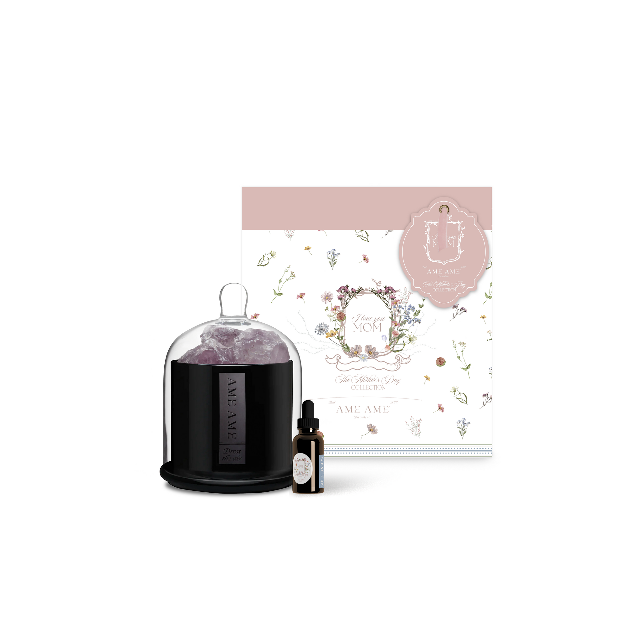 Ame Ame Capelo Negro Grande Cuarzo Amatista y Esencia The Mother's Day Collection 