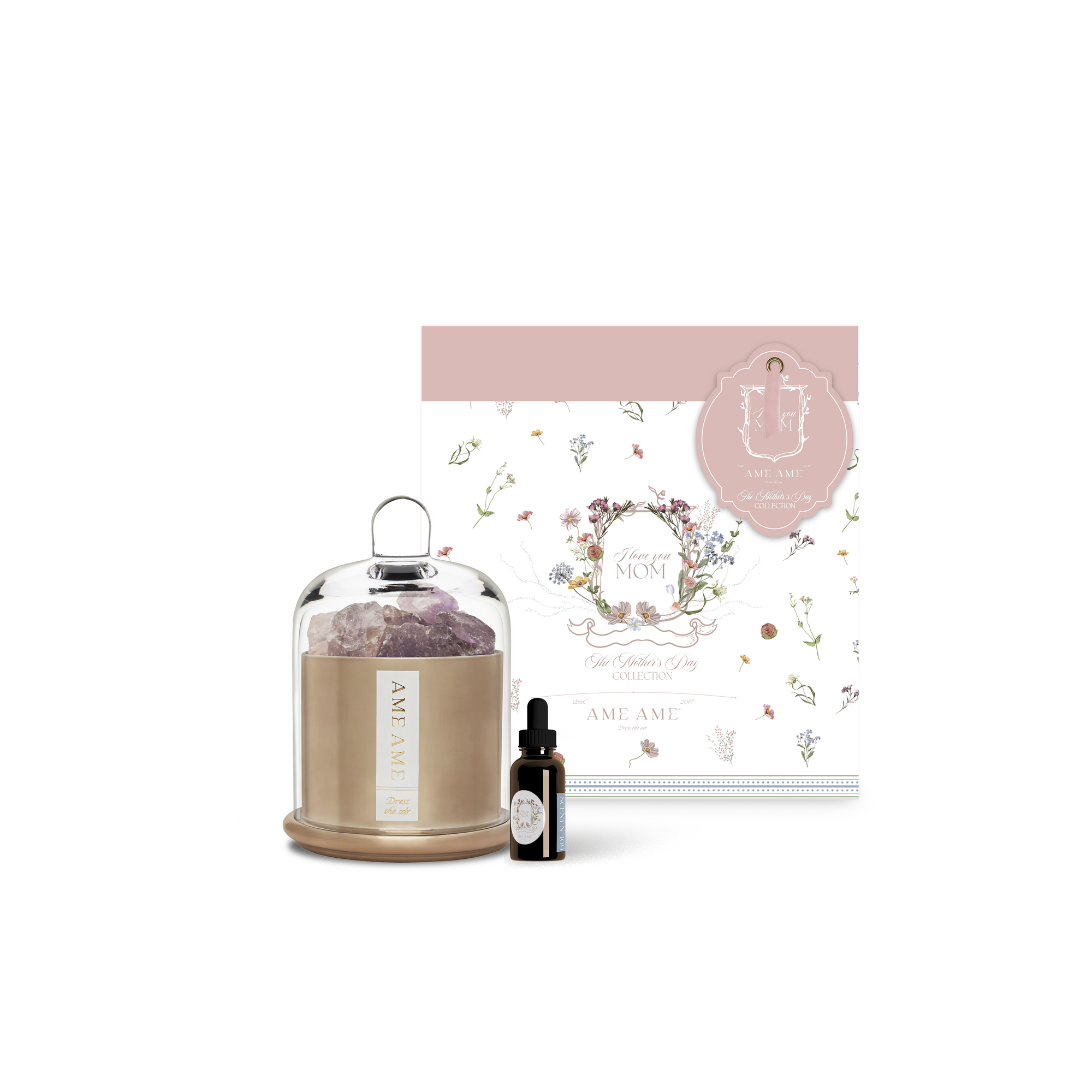 Ame Ame Capelo Grande Cuarzo Amatista y Esencia Mother's Day Collection Oro
