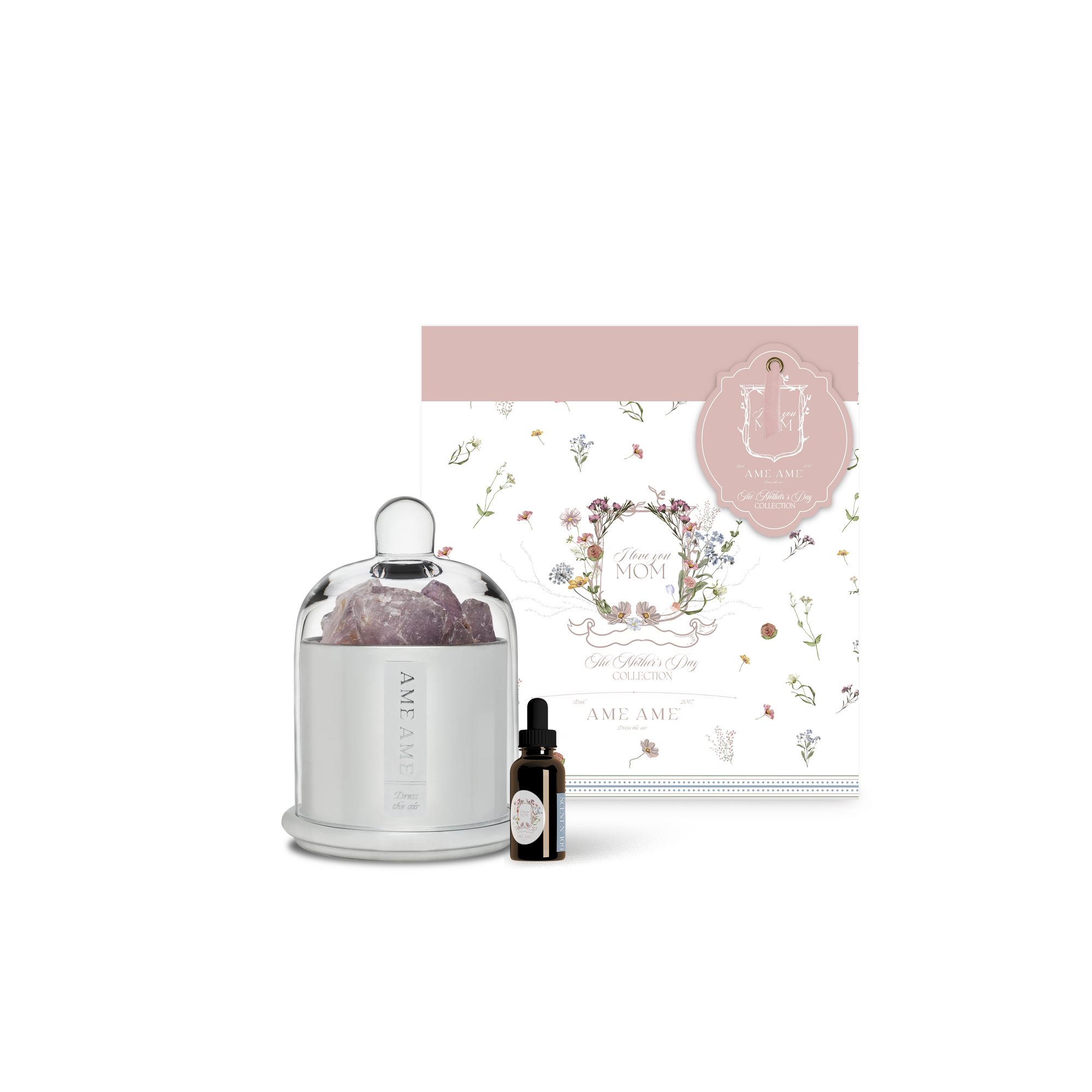 Ame Ame Capelo Grande Cuarzo Amatista y Esencia Mother's Day Collection Plata