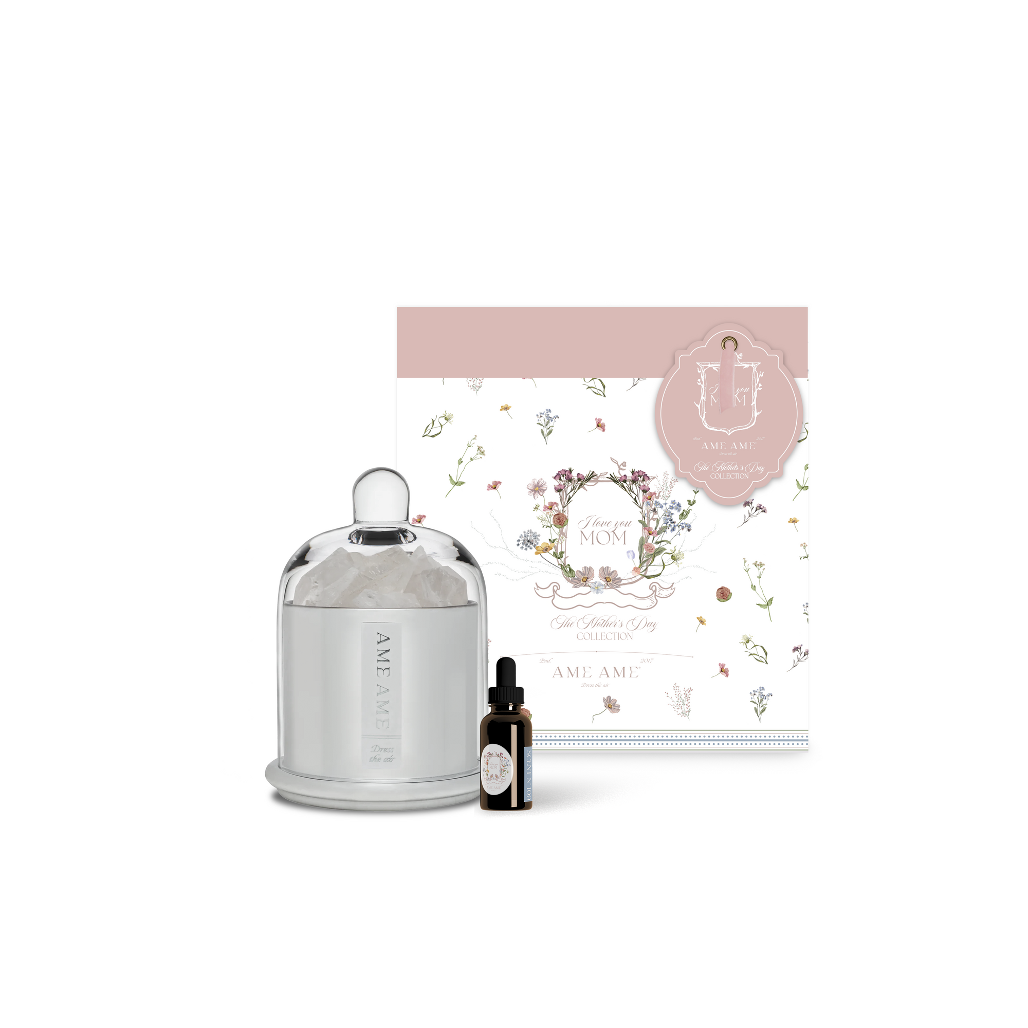 Ame Ame Capelo Grande Cuarzo Blanco y Esencia Mother's Day Collection Plata