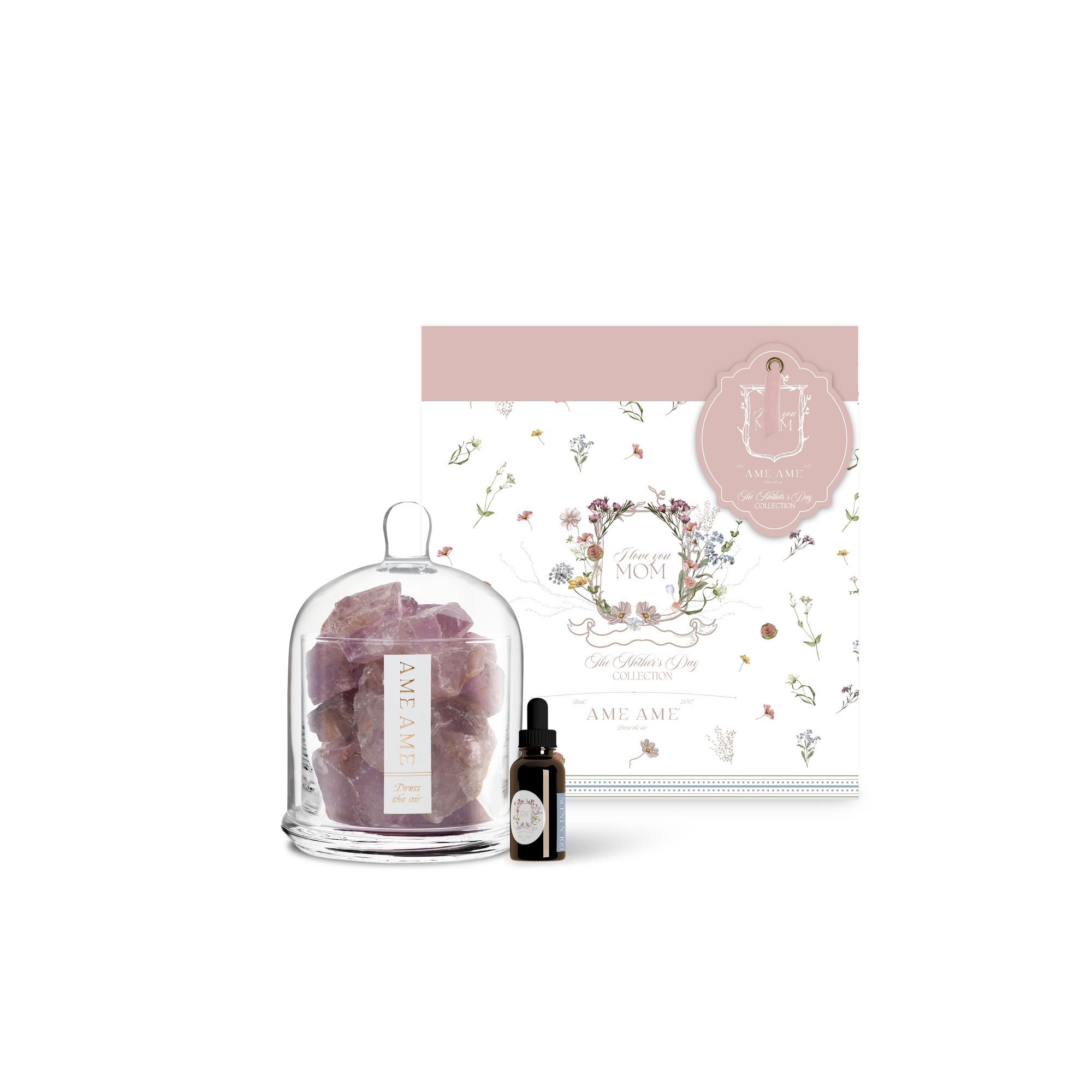 Ame Ame Capelo Grande Cuarzo Amatista y Esencia Mother's Day Collection Transparente