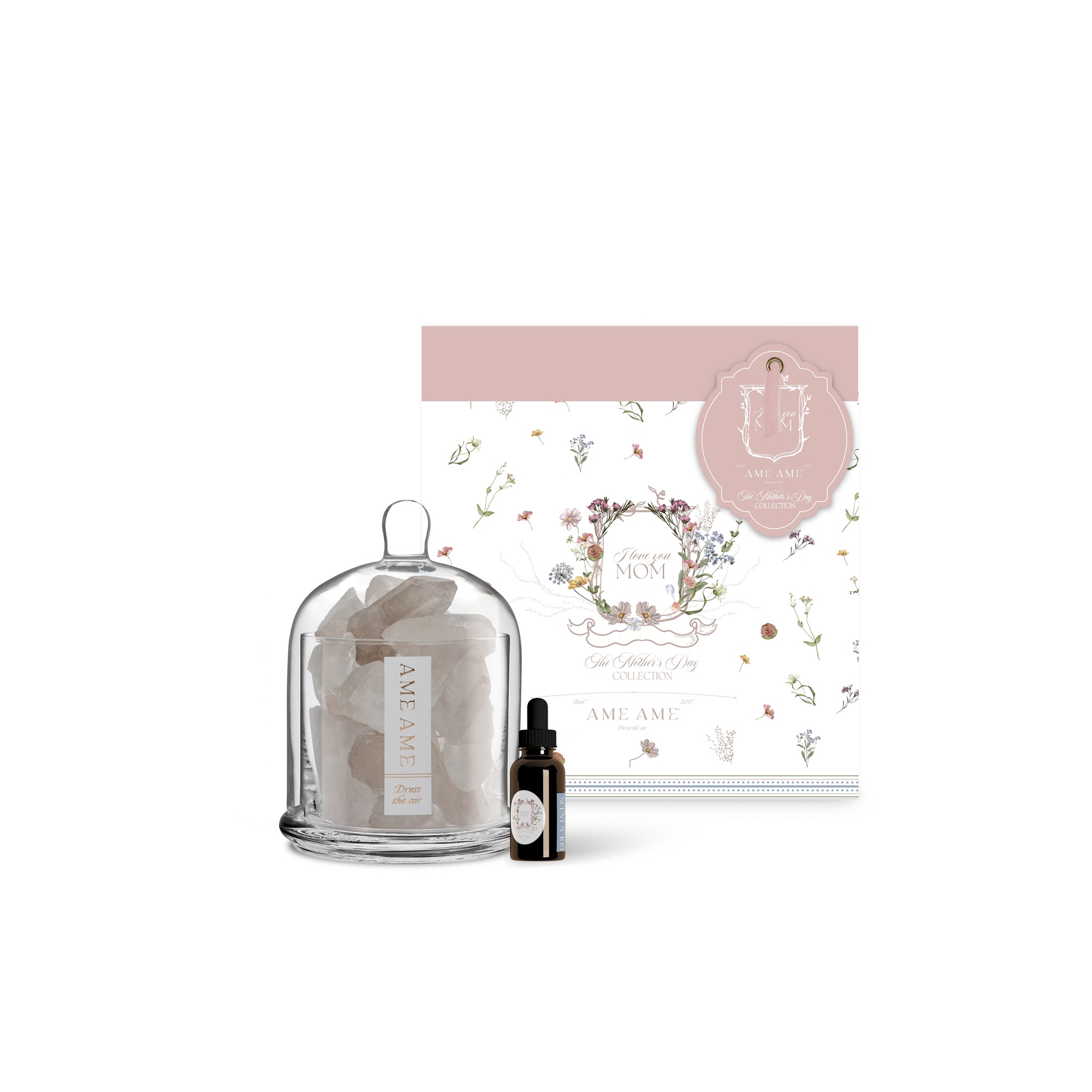 Ame Ame Capelo Grande Cuarzo Blanco y Esencia Mother's Day Collection Transparente