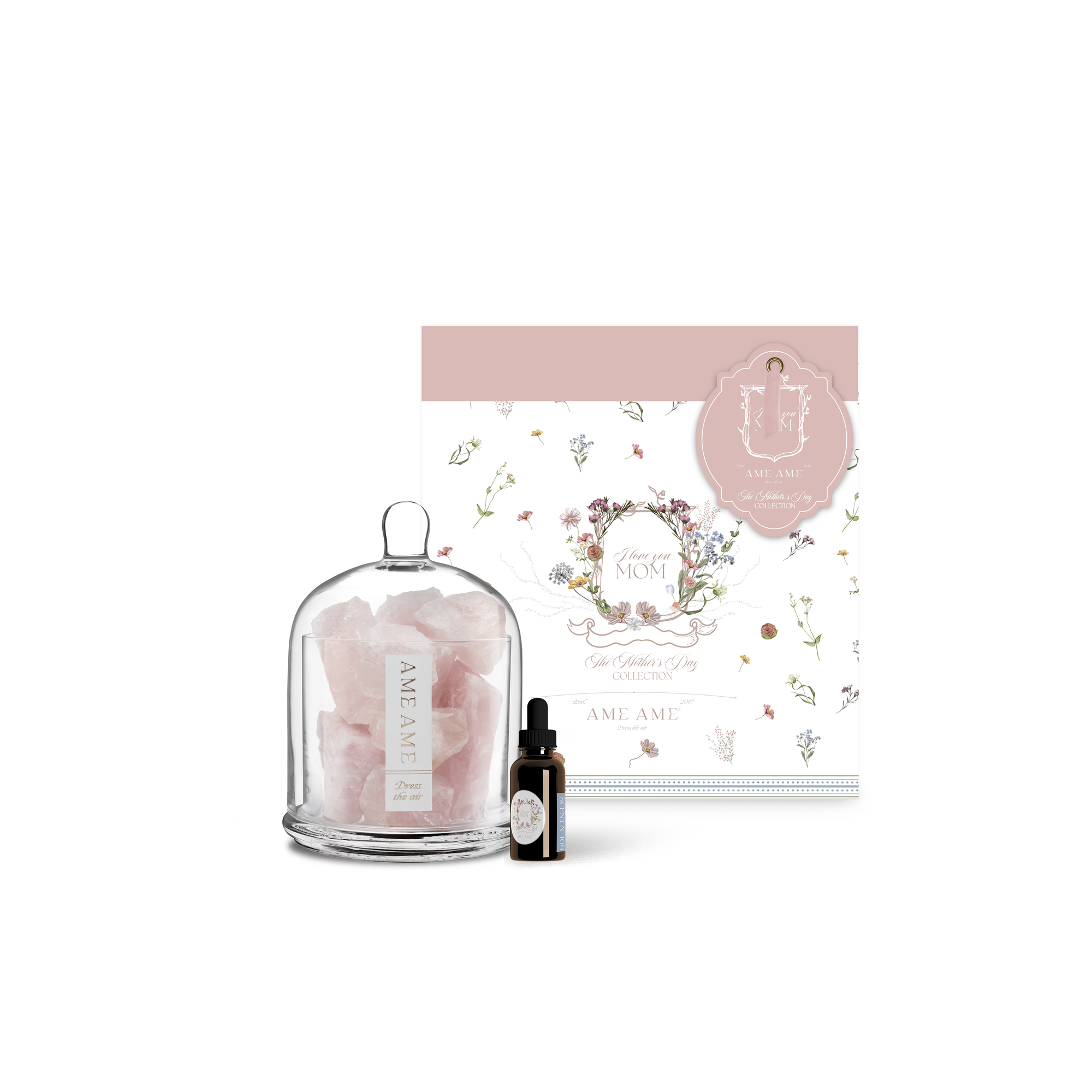 Ame Ame Capelo Grande Cuarzo Rosa y Esencia Mother's Day Collection Transparente